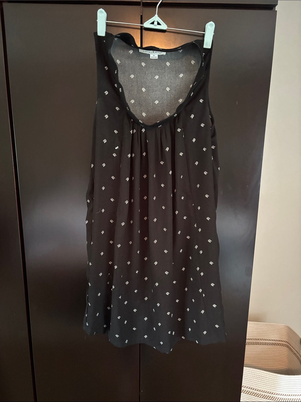 Black Printed Sleeveless Mini Dress - breastfeeding zippers